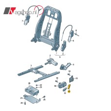 Audi A3 8P/A4 B6 & B7/A6 4B verstelknop voor de lengte en of rugleuning verstelling 